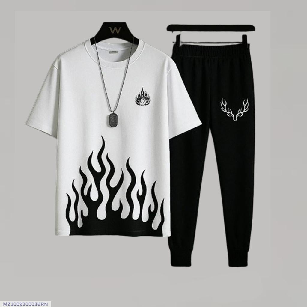 2 Pcs Men Micro Plain Track Suit