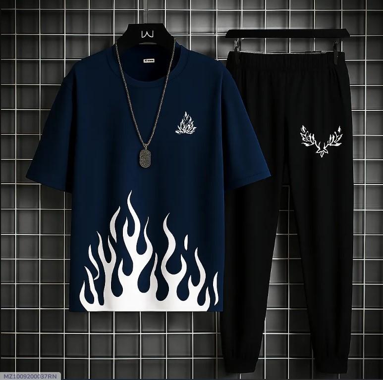 2 Pcs Men Micro Plain Track Suit