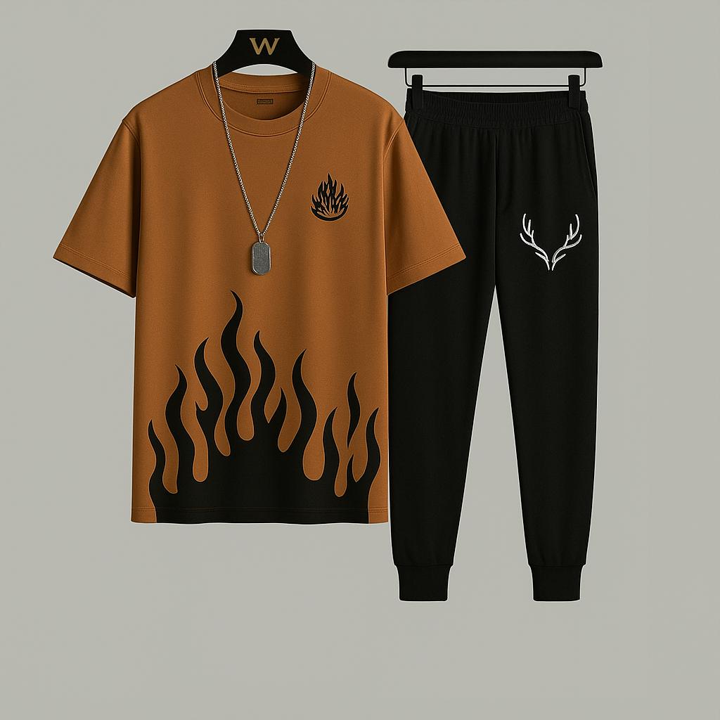 2 Pcs Men Micro Plain Track Suit
