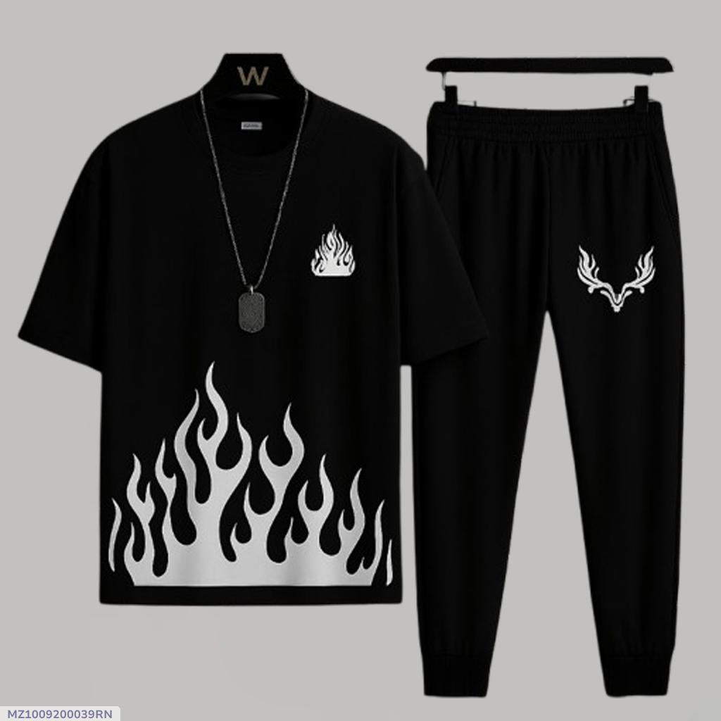 2 Pcs Men Micro Plain Track Suit
